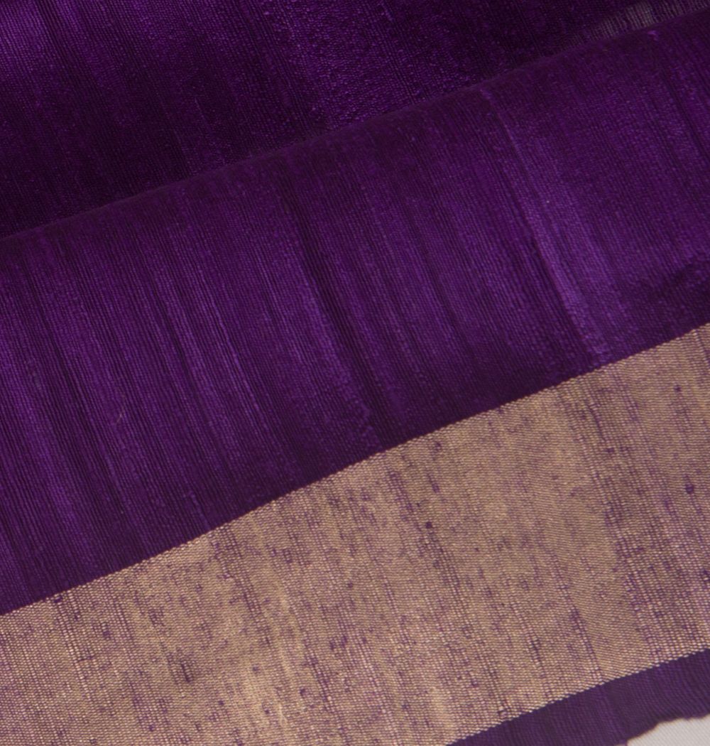 Banarasi Tussar Plain Purple Saree