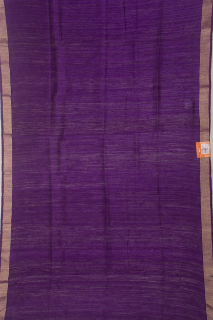 Banarasi Tussar Plain Purple Saree