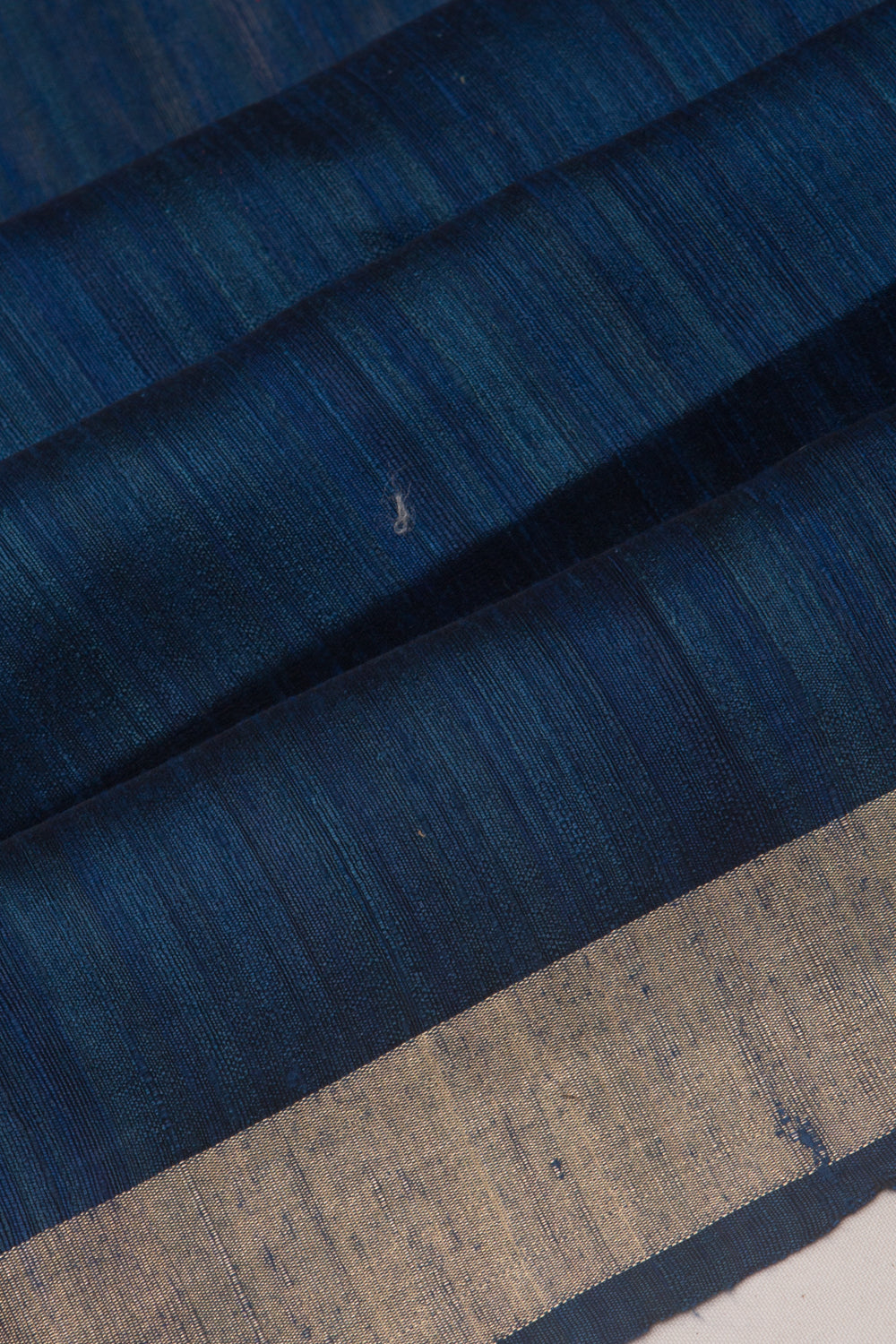 Tussar Plain Blue Saree