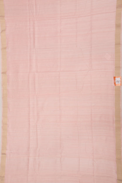 Tussar Plain Baby Pink Saree
