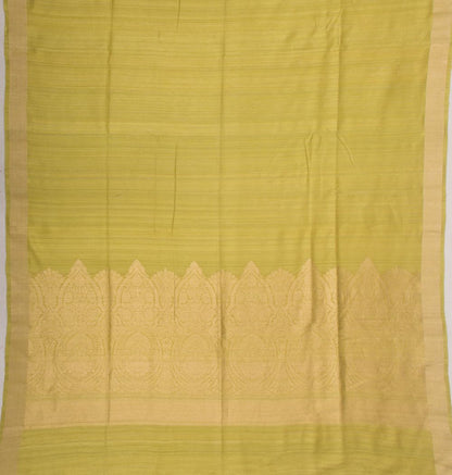 Tussar Plain Pastel Green Saree