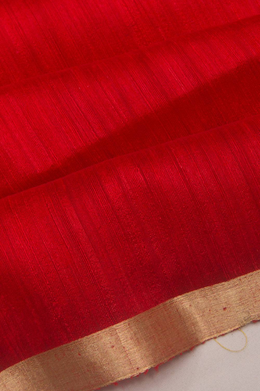 Banarasi Tussar Plain Red Saree