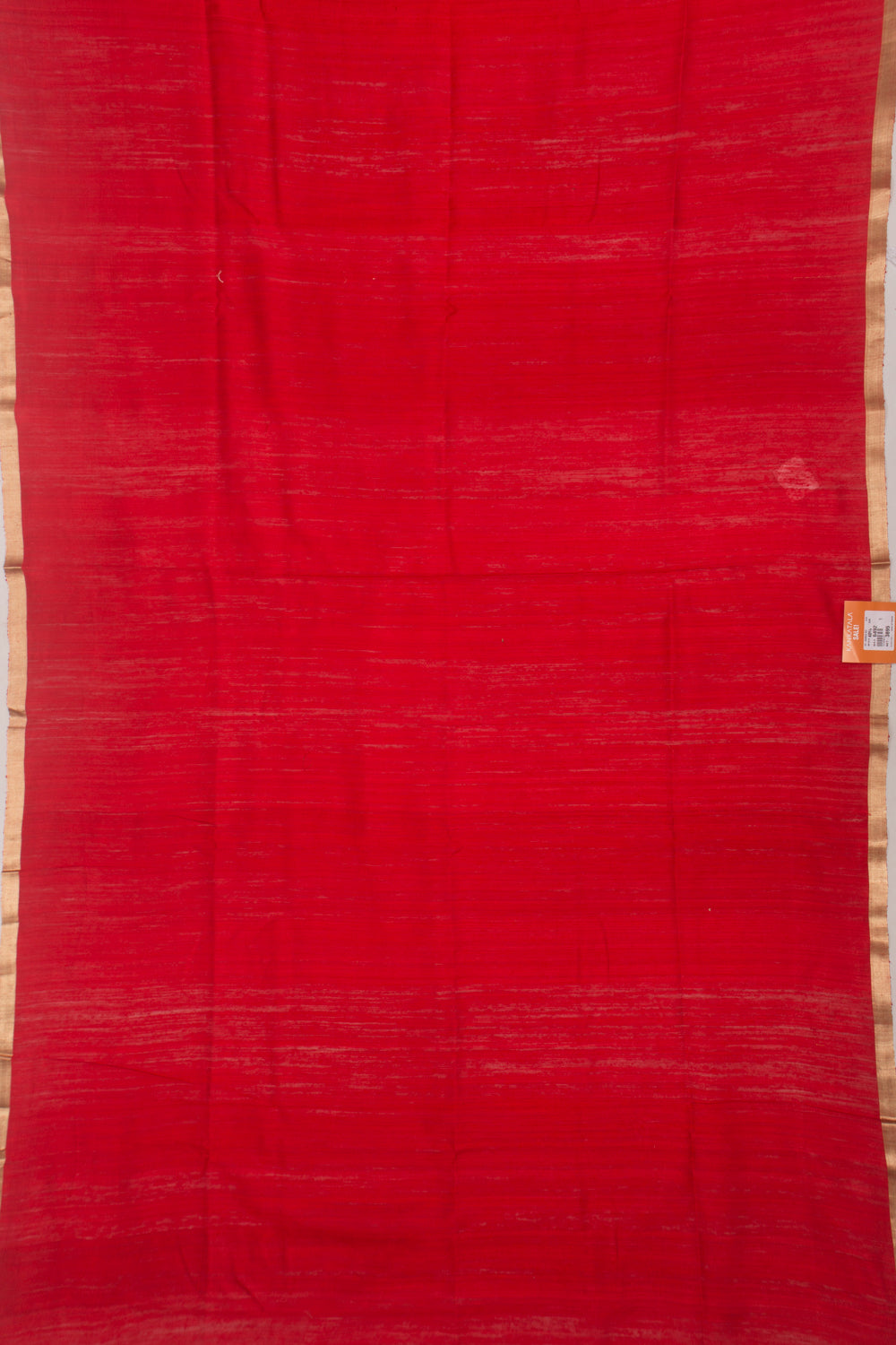 Banarasi Tussar Plain Red Saree