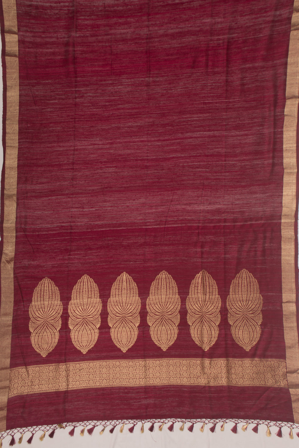 Tussar Plain Purple Saree