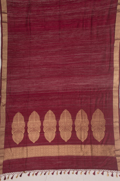 Tussar Plain Purple Saree