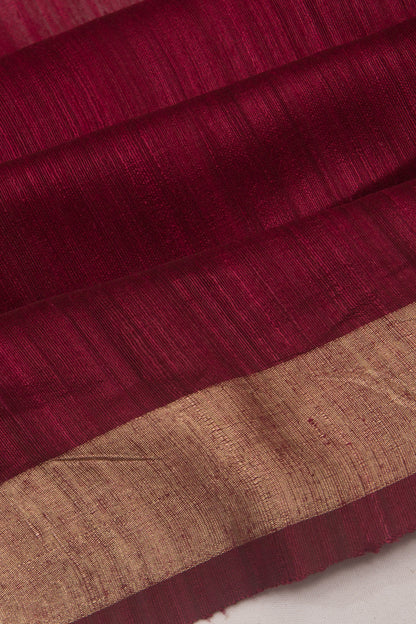 Tussar Plain Purple Saree