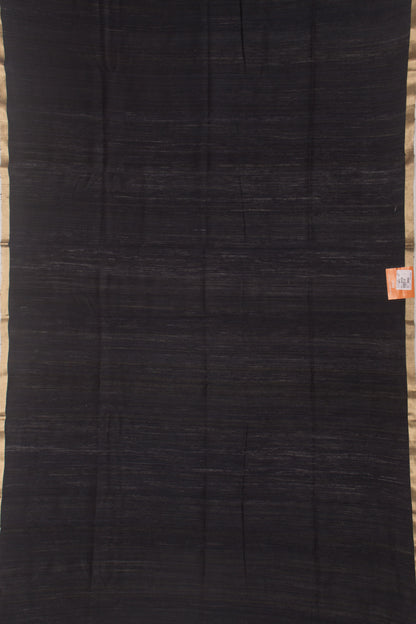 Banarasi Tussar Plain Black Saree