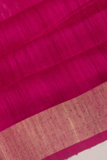 Tussar Plain Pink Saree