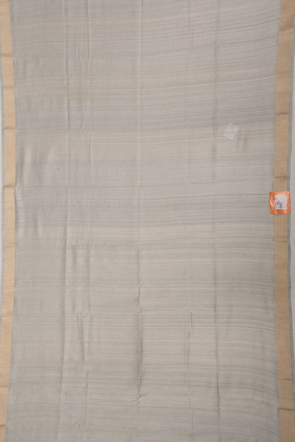 Tussar Plain Grey Saree