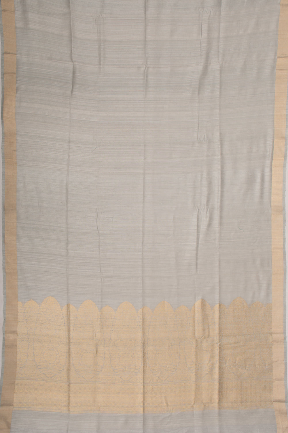 Tussar Plain Grey Saree