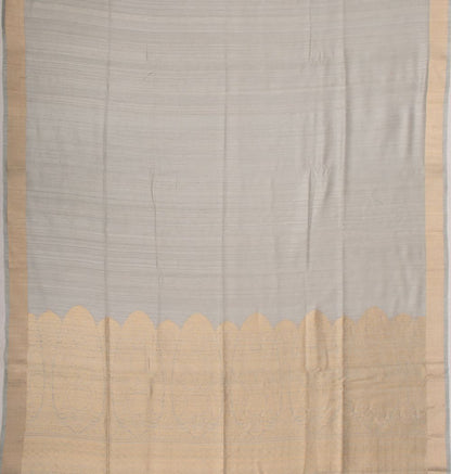 Tussar Plain Grey Saree