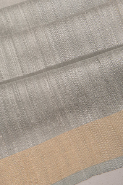 Tussar Plain Grey Saree