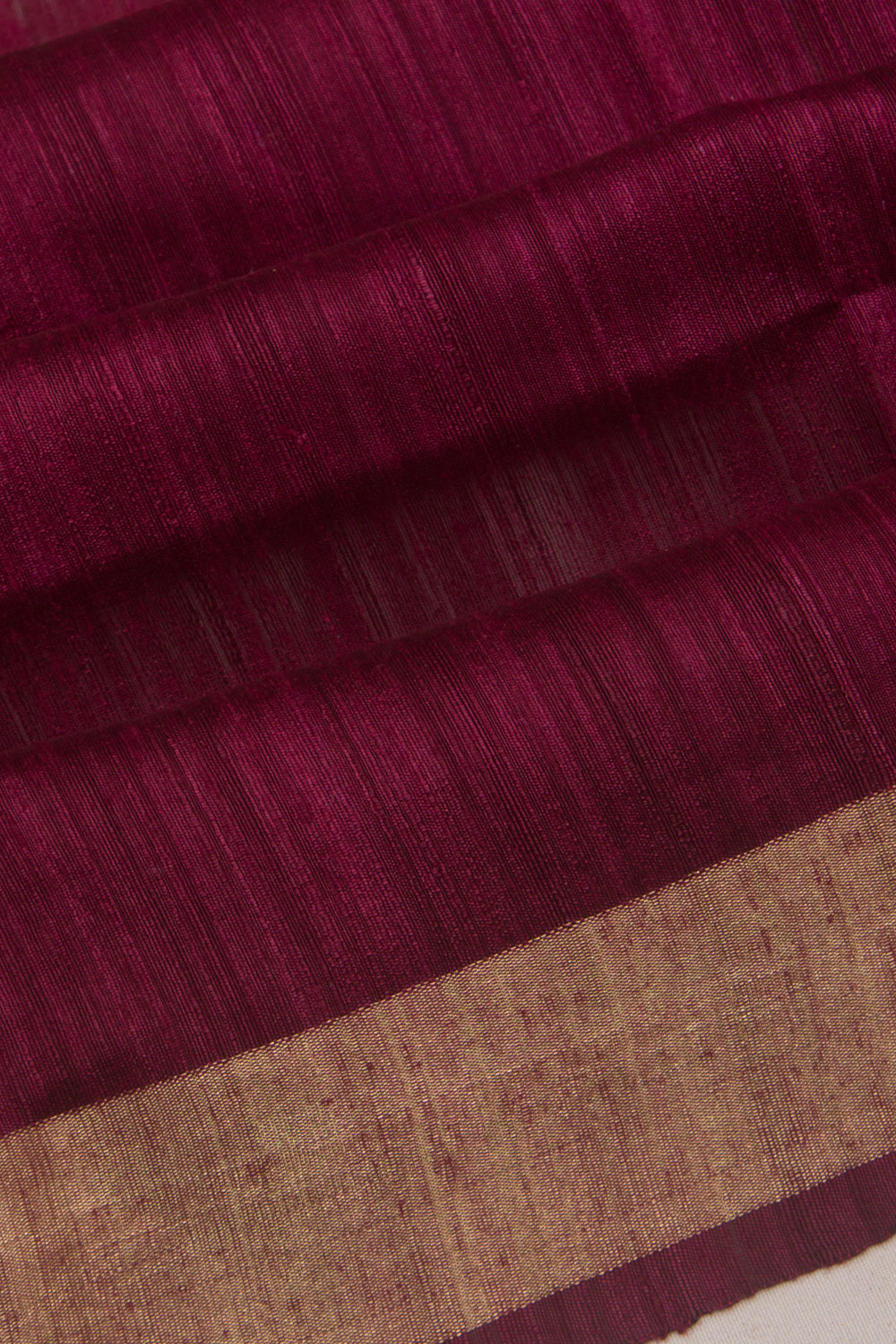 Tussar Plain Maroon Saree