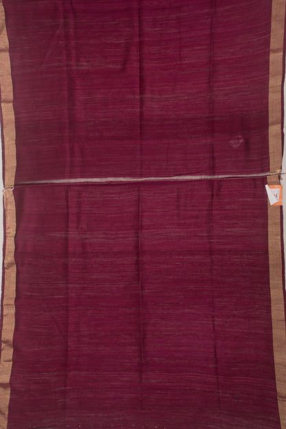 Tussar Plain Maroon Saree