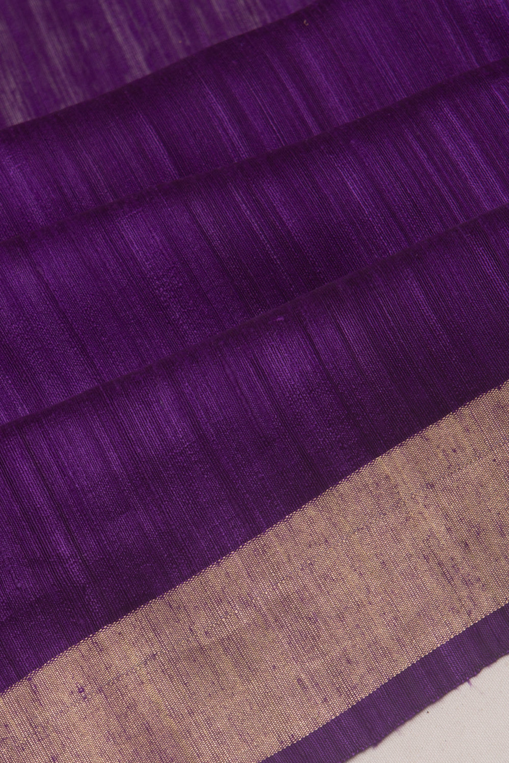 Tussar Plain Dark Purple Saree