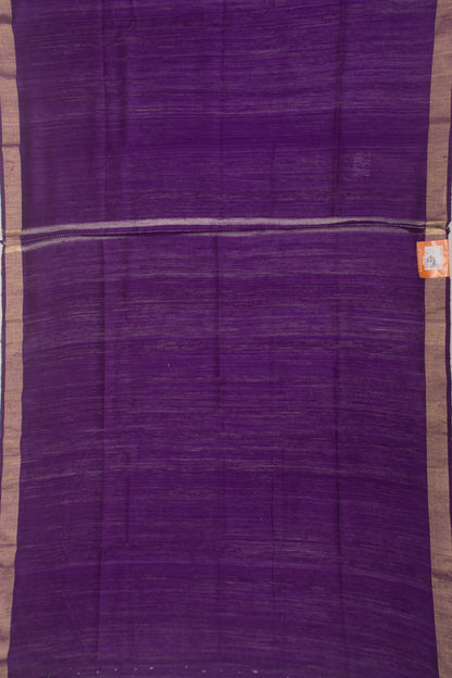 Tussar Plain Dark Purple Saree