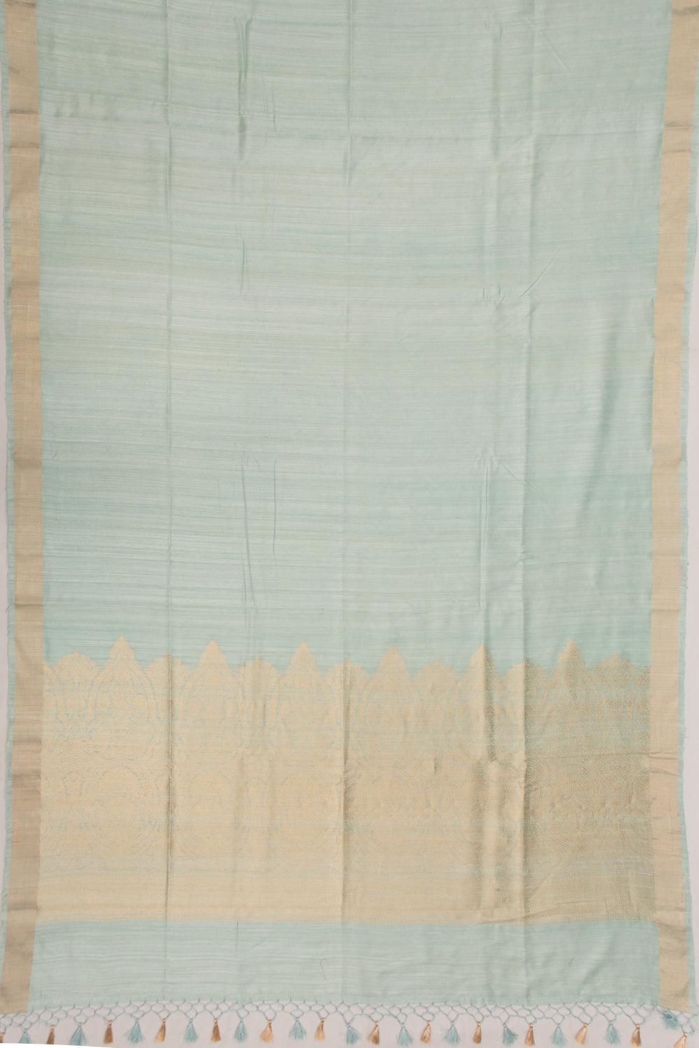Tussar Plain Sky Blue Saree