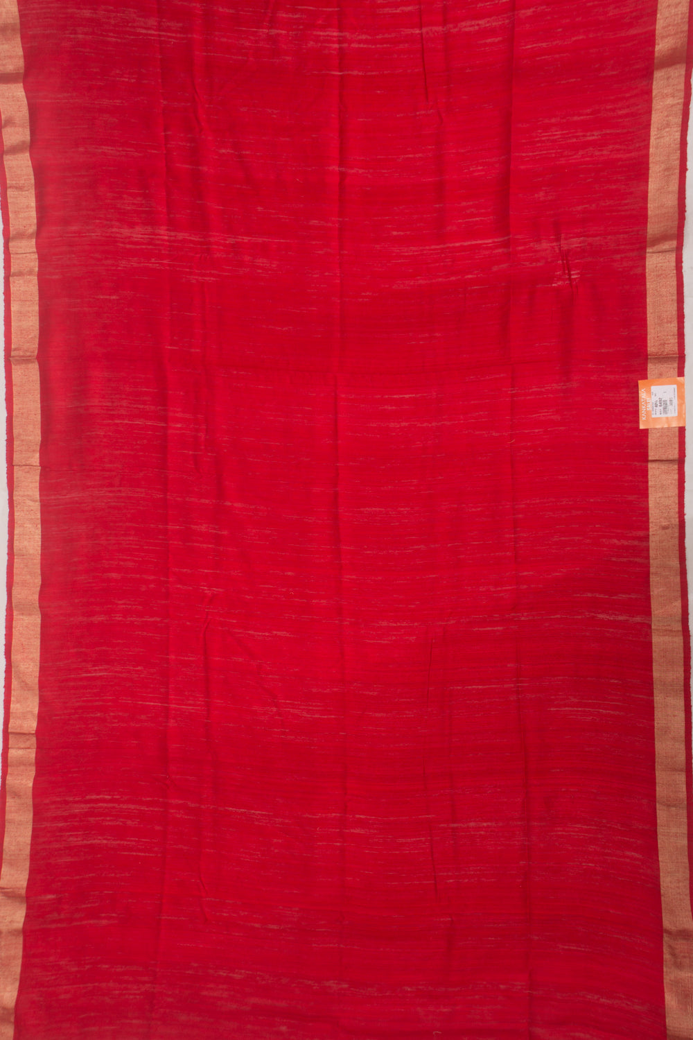 Banarasi Tussar Plain Red Saree