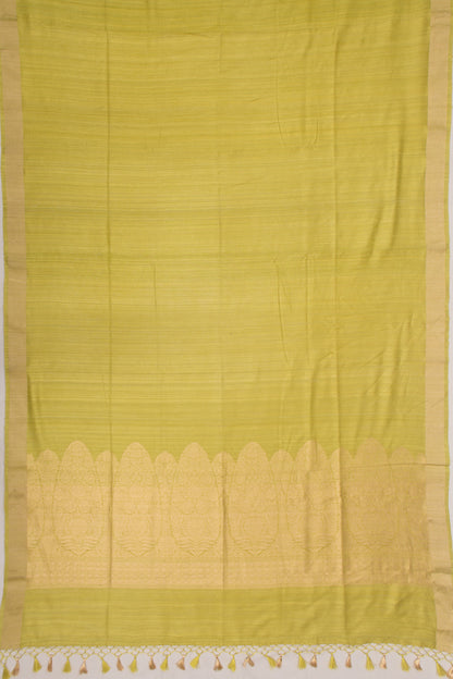 Tussar Plain Pastel Green Saree