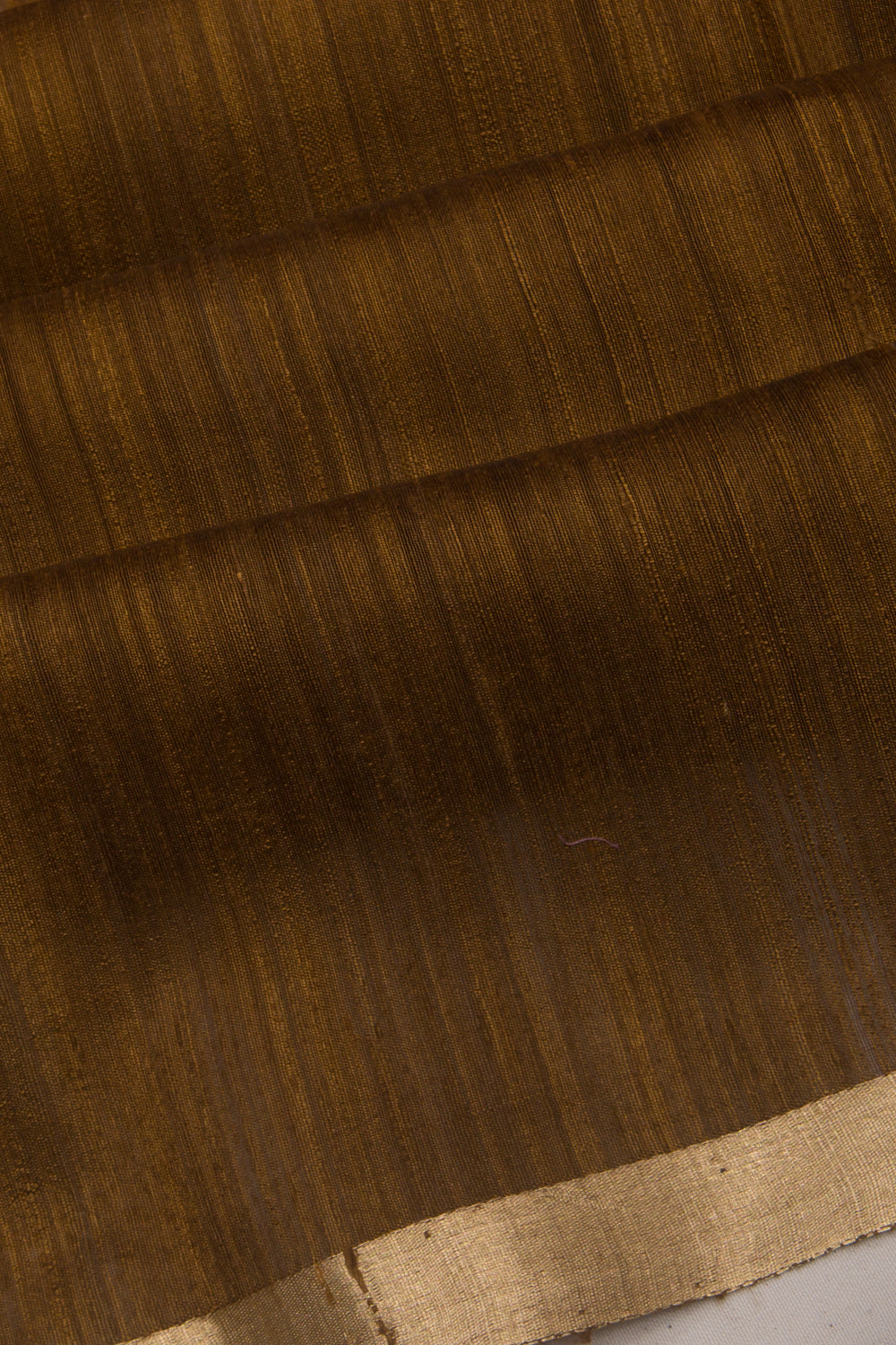 Tussar Plain Brown Saree