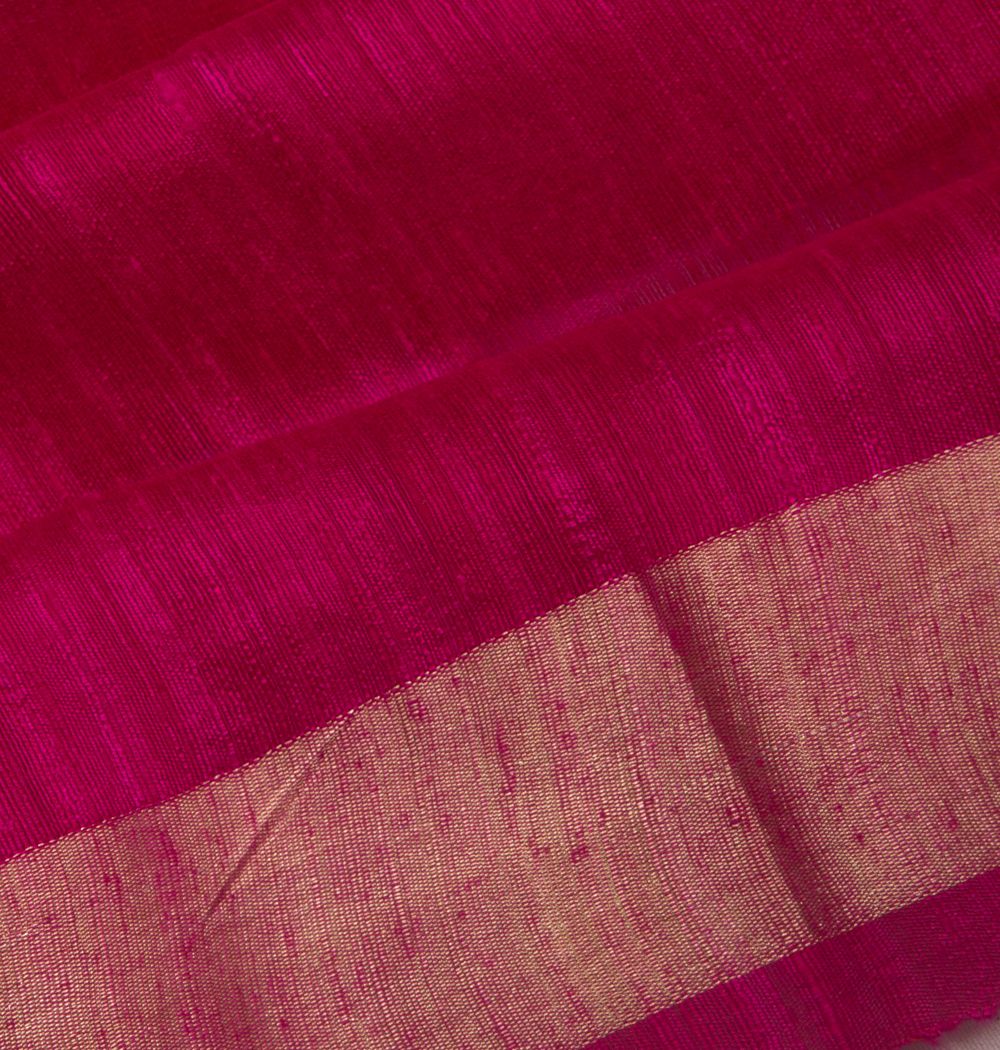 Banarasi Tussar Plain Pink Saree