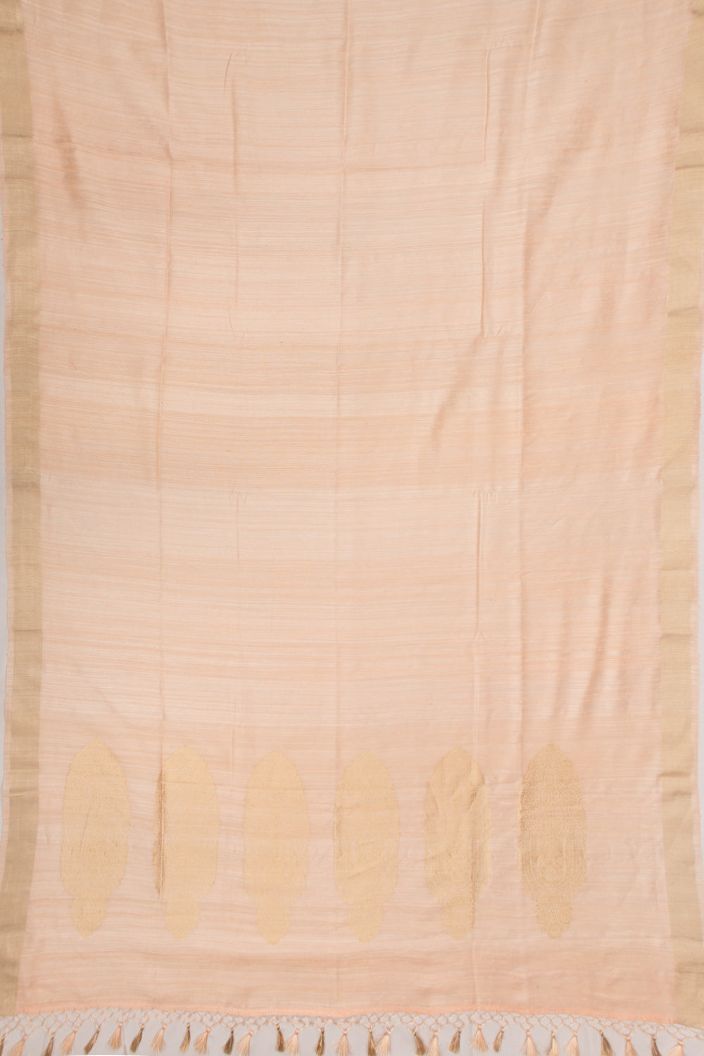 Tussar Plain Peach Saree