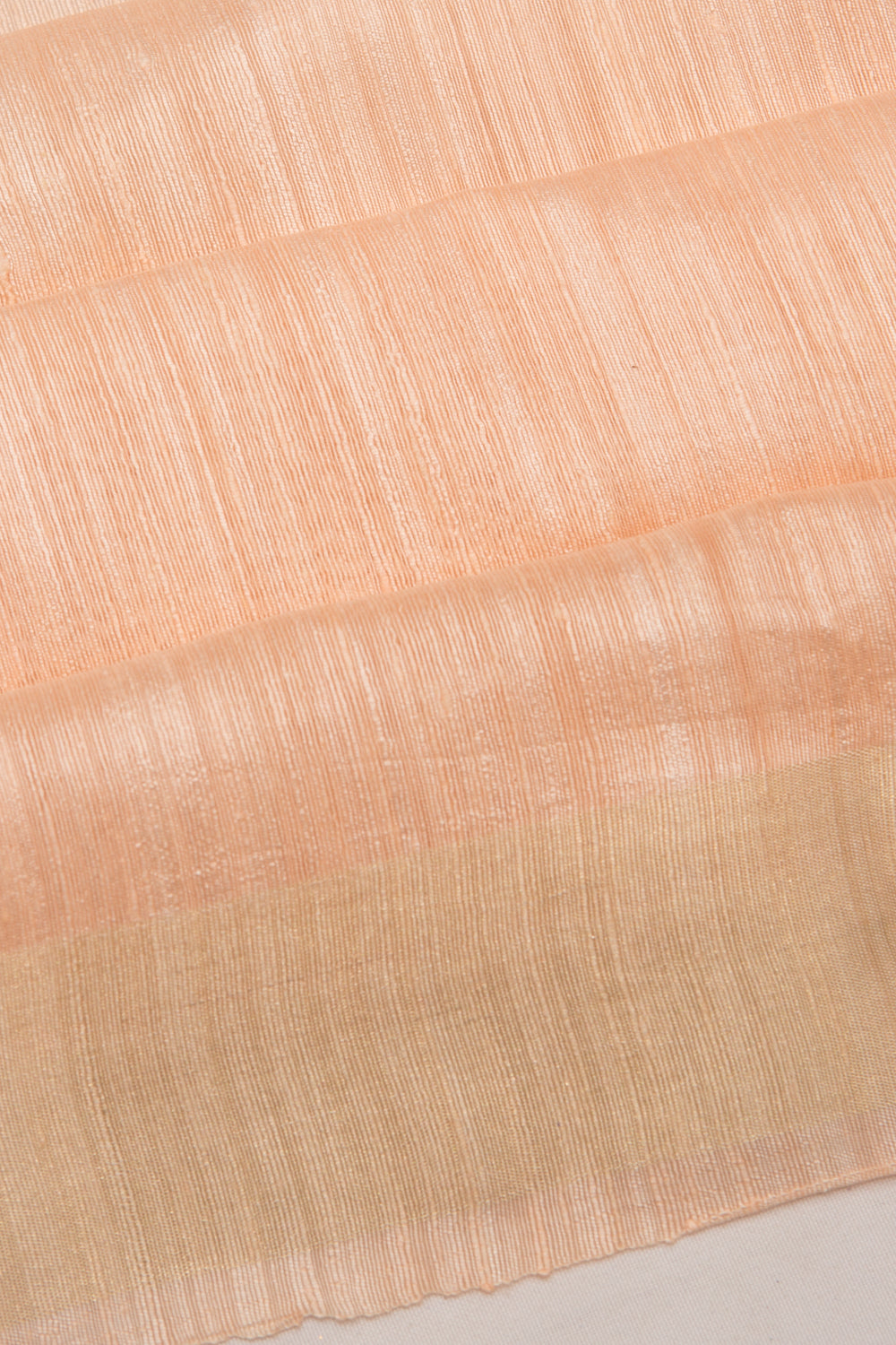 Tussar Plain Peach Saree