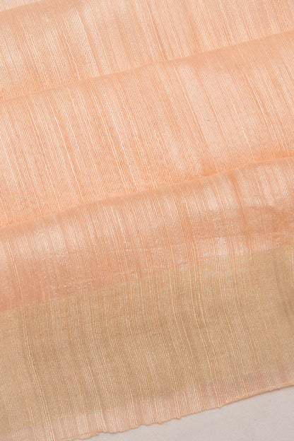 Tussar Plain Peach Saree