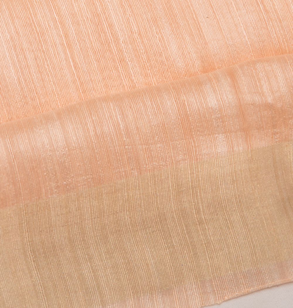 Tussar Plain Peach Saree