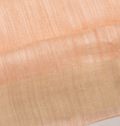 Tussar Plain Peach Saree
