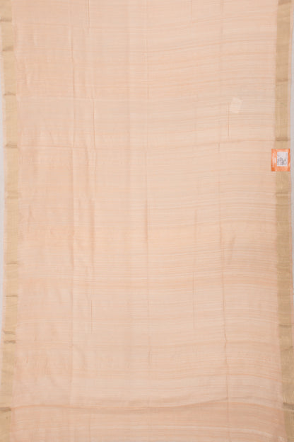 Tussar Plain Peach Saree