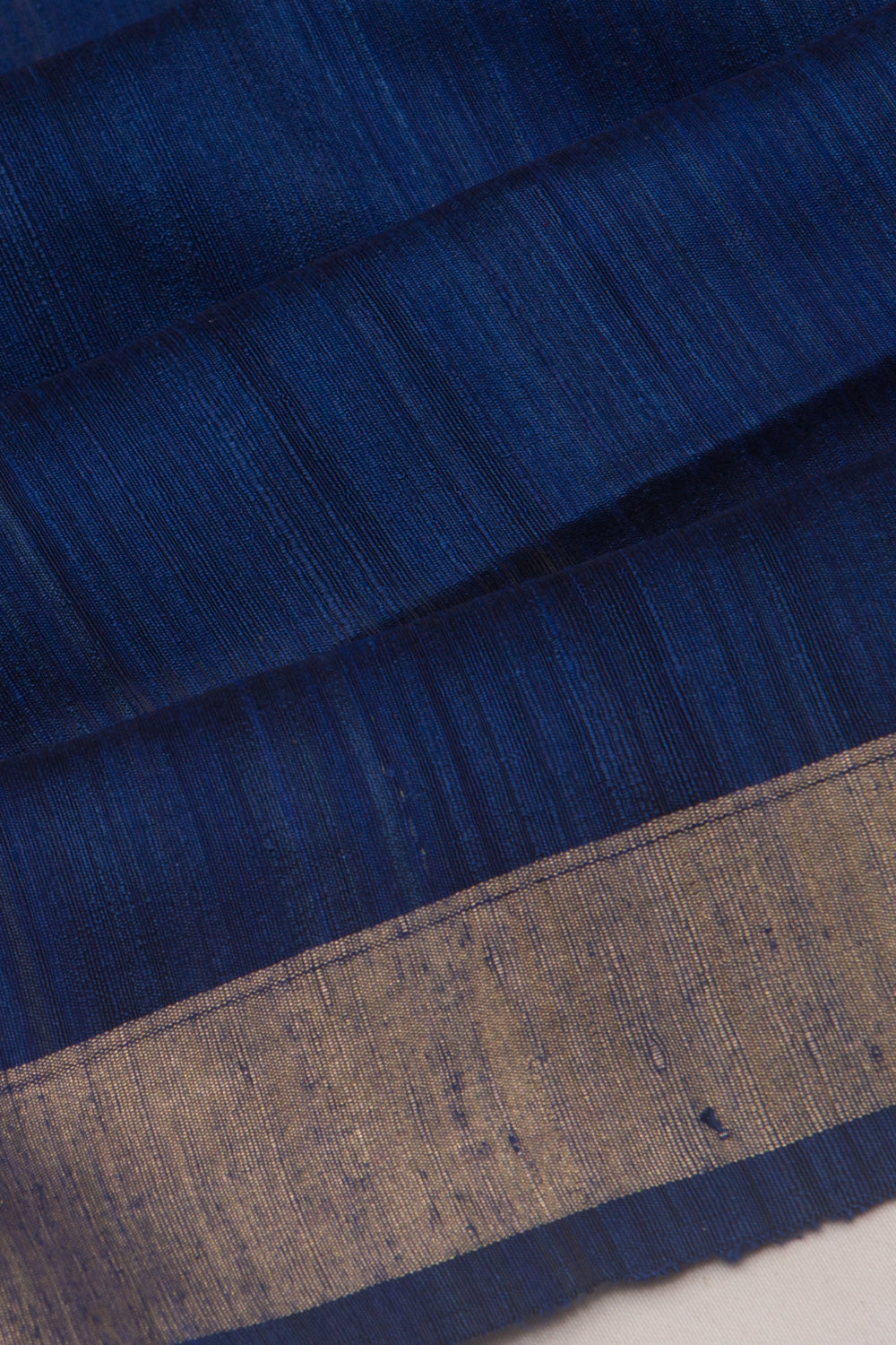 Tussar Plain Blue Saree