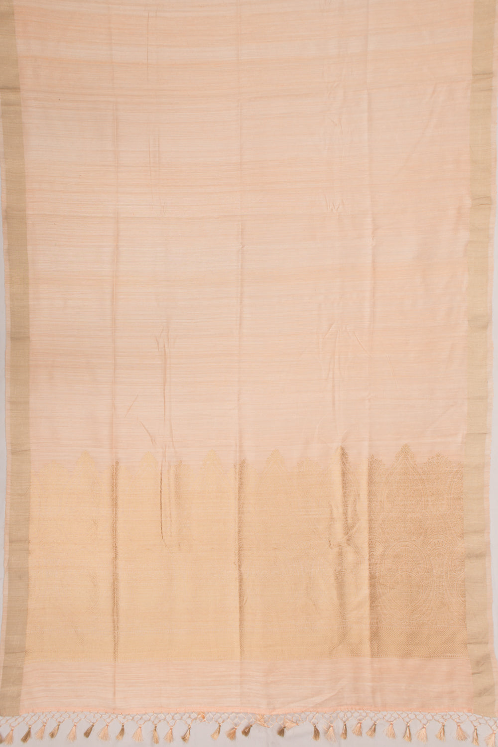 Tussar Plain Peach Saree
