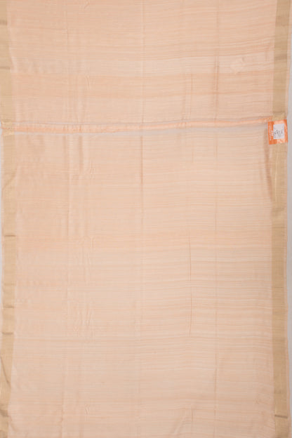 Tussar Plain Peach Saree