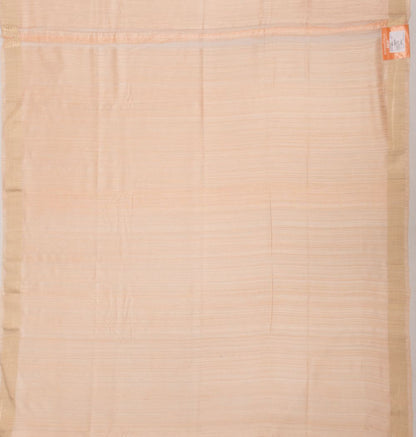 Tussar Plain Peach Saree