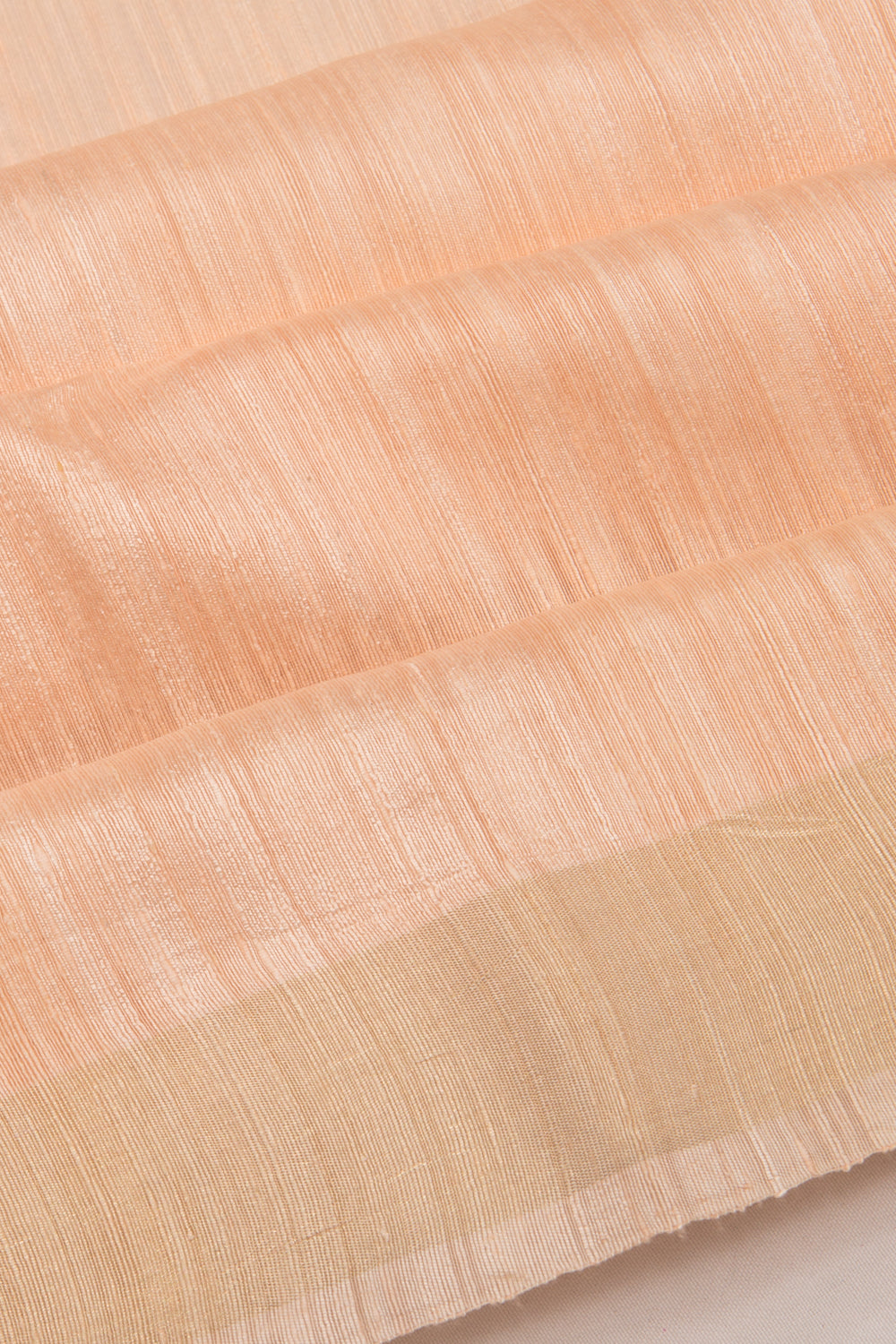 Tussar Plain Peach Saree