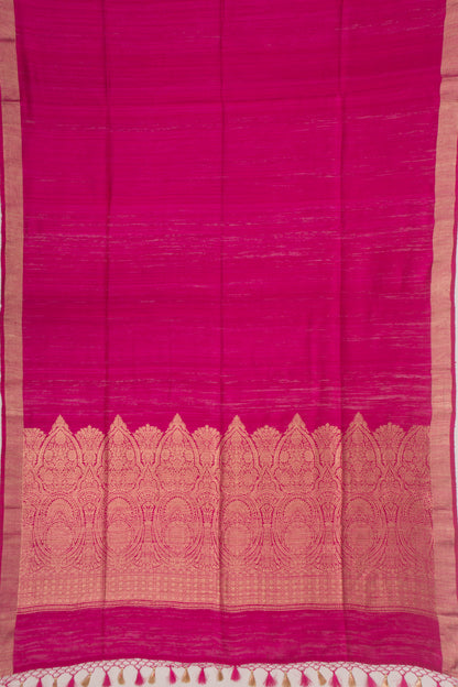 Banarasi Tussar Plain Pink Saree