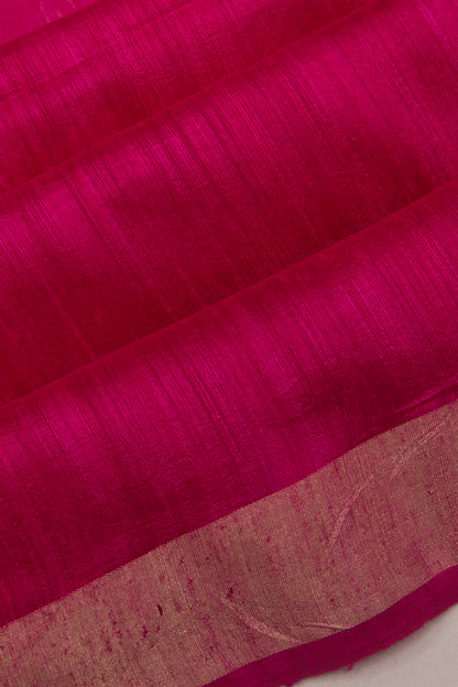 Banarasi Tussar Plain Pink Saree