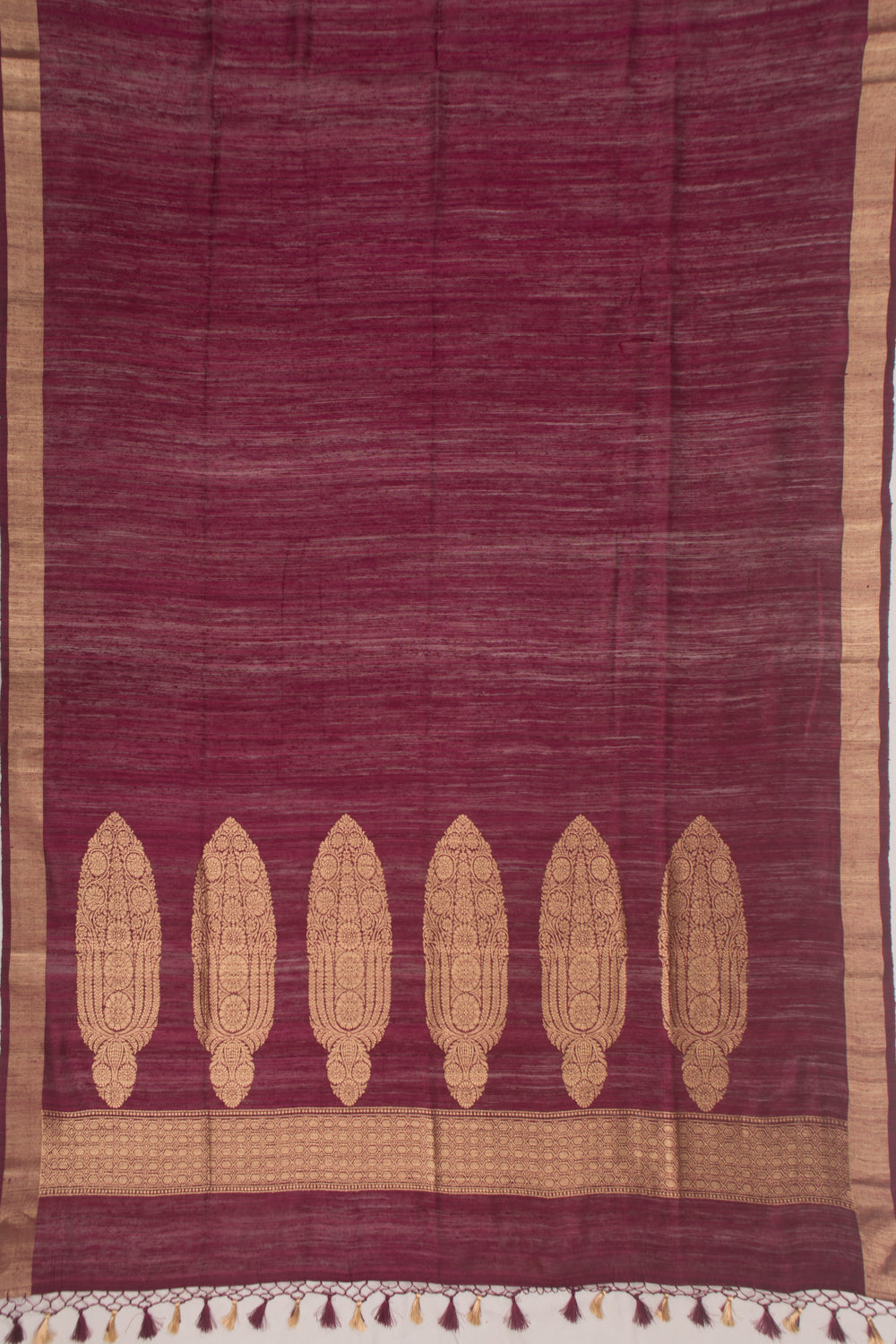 Tussar Plain Purple Saree