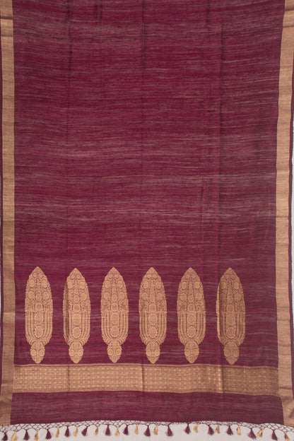 Tussar Plain Purple Saree