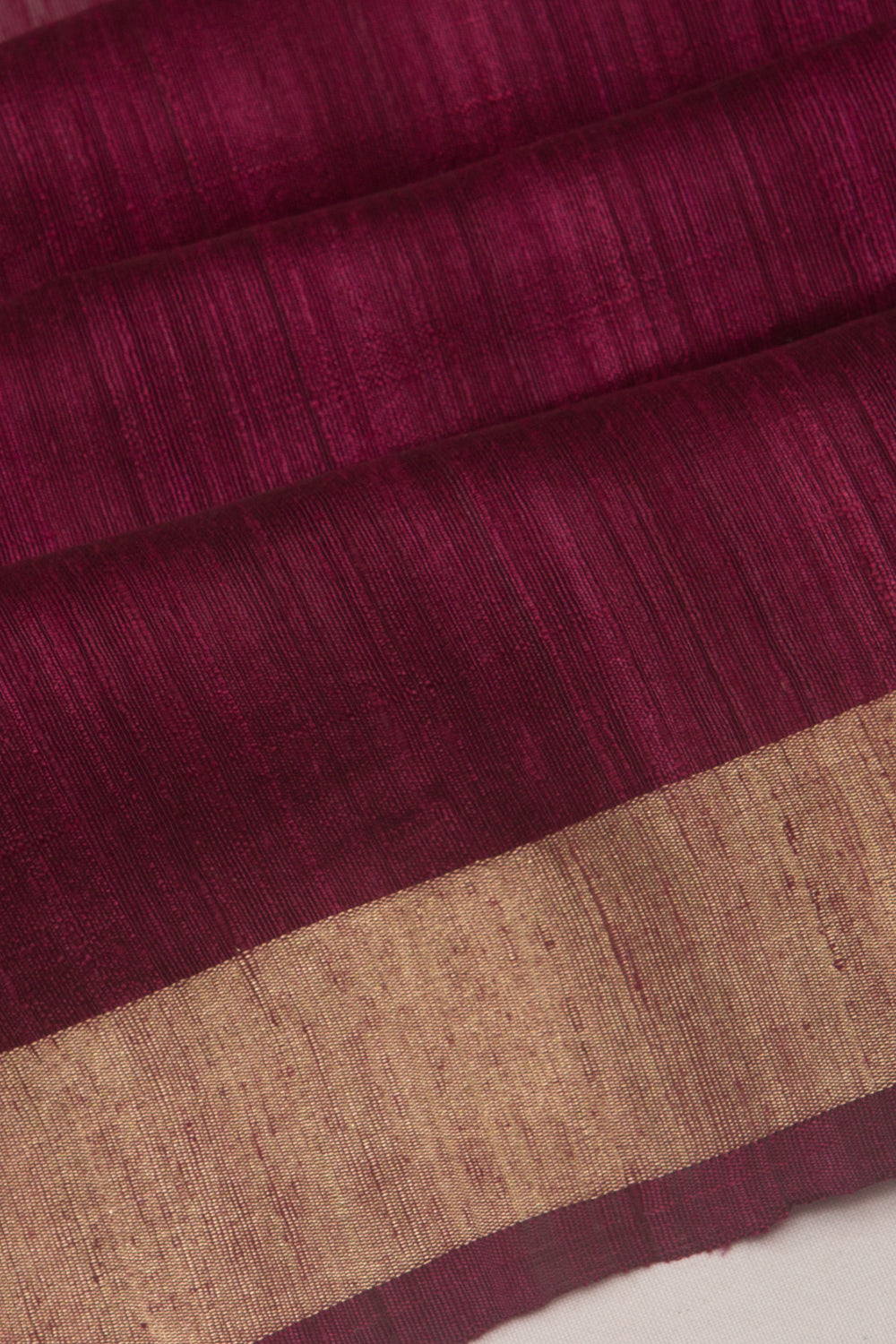 Tussar Plain Purple Saree