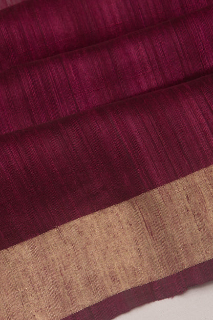 Tussar Plain Purple Saree