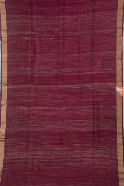 Tussar Plain Purple Saree
