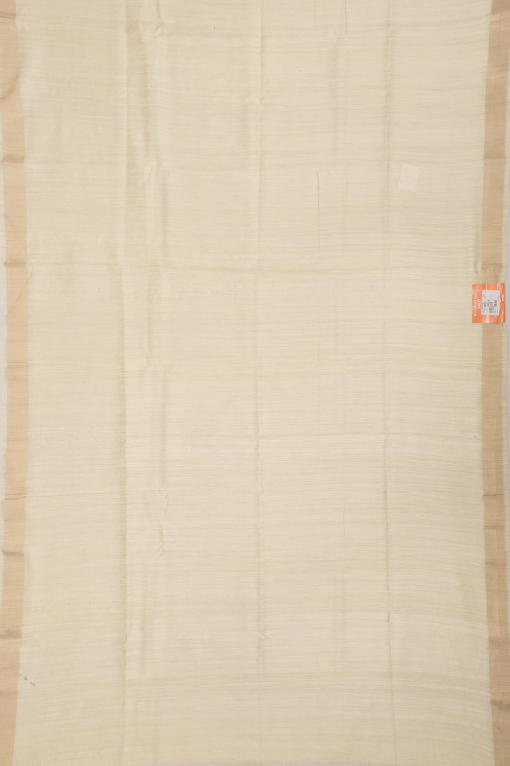 Tussar Plain Cream Saree