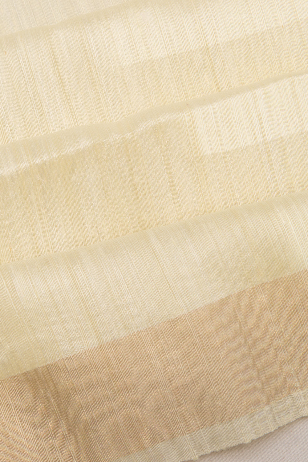 Tussar Plain Cream Saree