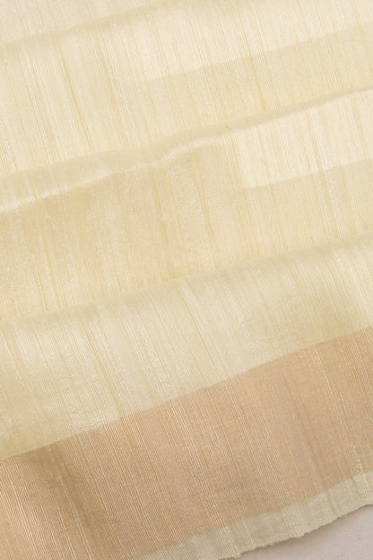 Tussar Plain Cream Saree