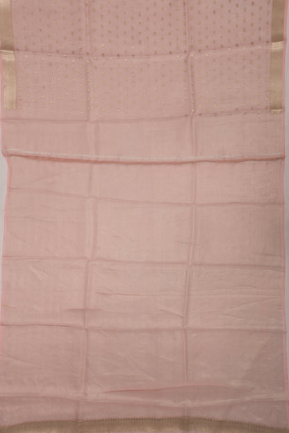 Organza Tissue Butta Pink Saree
