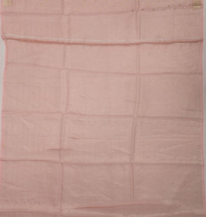 Organza Tissue Butta Pink Saree