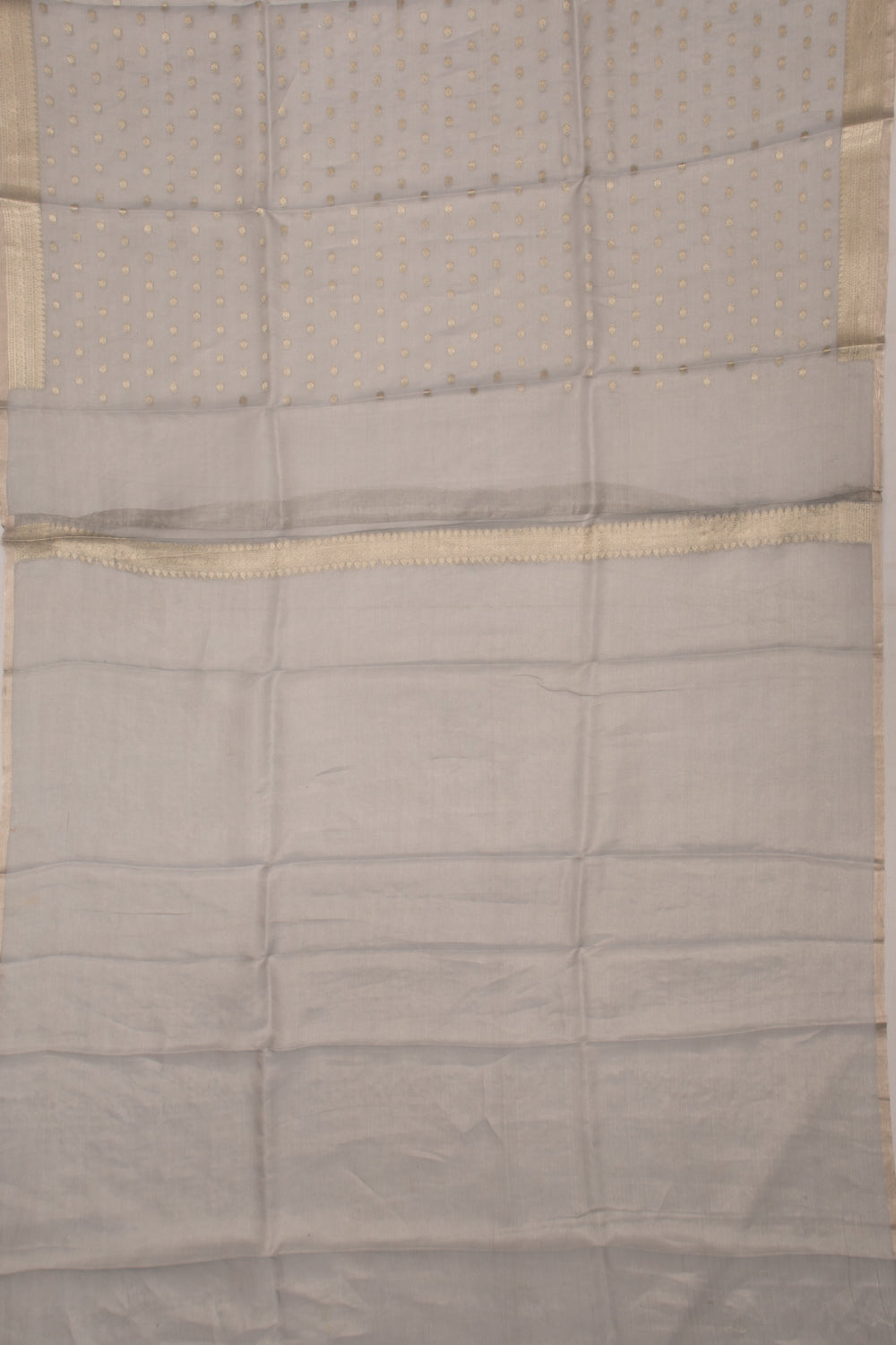 Organza Tissue Butta Grey Saree