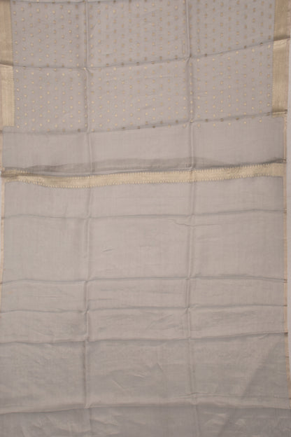 Organza Tissue Butta Grey Saree